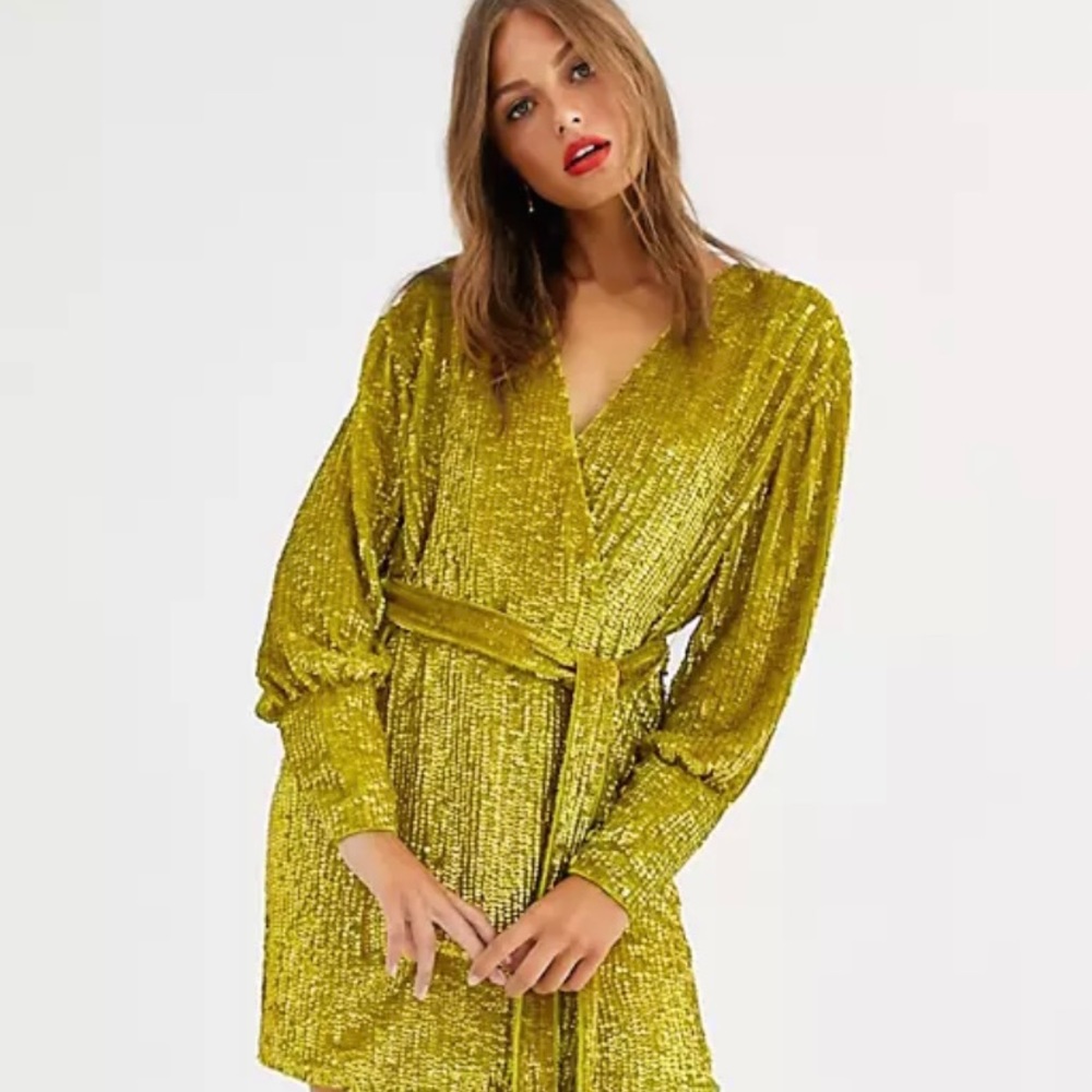 ASOS Sequin Wrap Dress